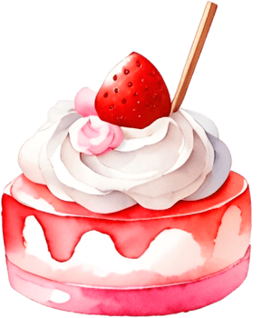 Ai Generated Watercolor Fruit Berry Dessert, Sweets Pink Cake Kawaii Clipart Bundle, Food Blogger Bakery, Cookies Cute Pastries png
