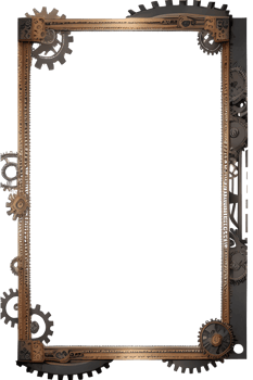 Steampunk border frame PNG transparent background Ai Generative