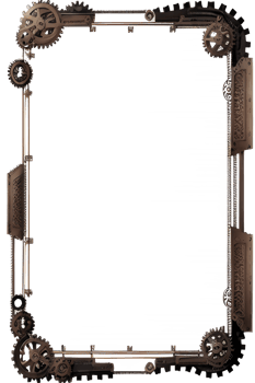 Steampunk border frame PNG transparent background Ai Generative
