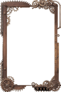 Steampunk border frame PNG transparent background Ai Generative