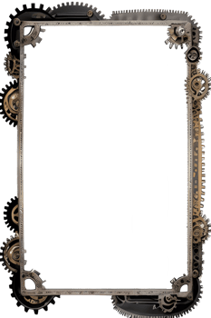 Steampunk border frame PNG transparent background Ai Generative