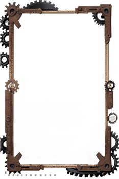 Steampunk border frame PNG transparent background Ai Generative