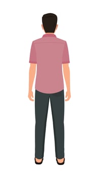 Indian village man back view character illustration for animation vector