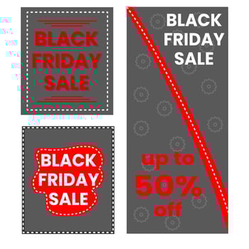 Black friday banners in flat design vector