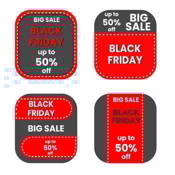 Black friday banners in flat design vector