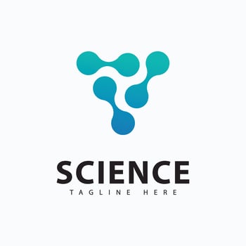 Molecule logo icon template for science brand identity. vector