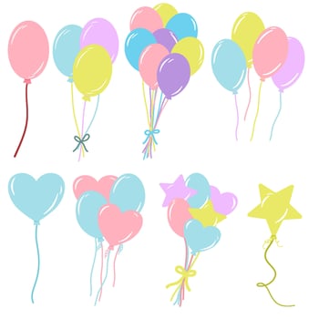 Pastel balloon illustration vector