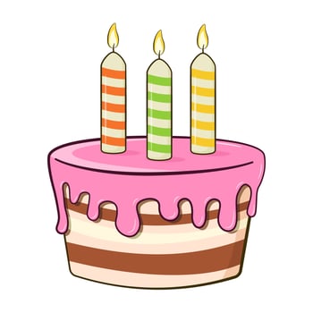 Birthday cake with candles vector