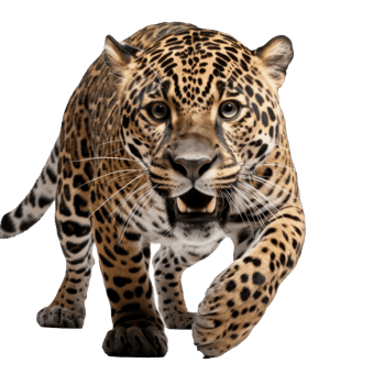 a jaguar in a jump isolated png