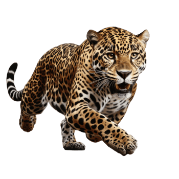 a jaguar in a jump isolated png
