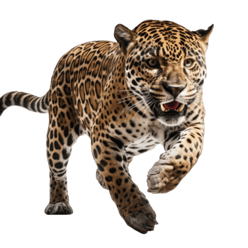 a jaguar in a jump isolated png