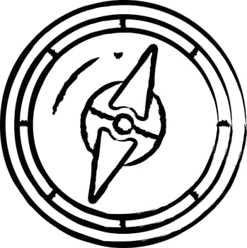 Compass hand drawn vector illustration