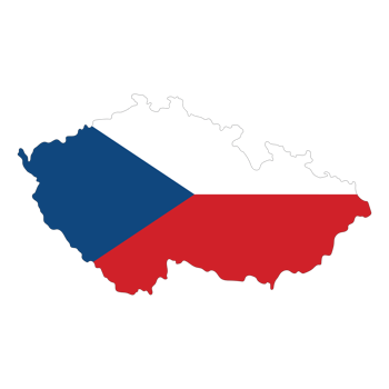 Map of Czech Republic with Czechia national flag png
