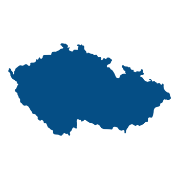 Czechia map. Map of Czech Republic in blue color png