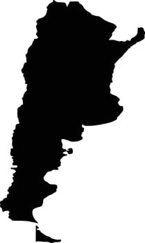 Silhouette map of Argentina vector