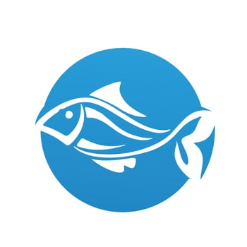 Fish abstract icon design logo template,Creative vector symbol of fishing club or online shop.