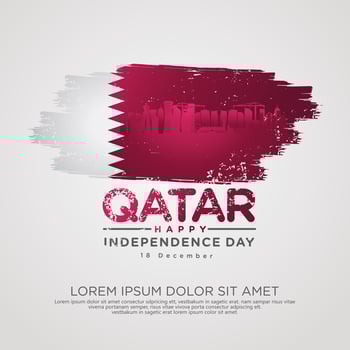Qatar independence day greeting card vector