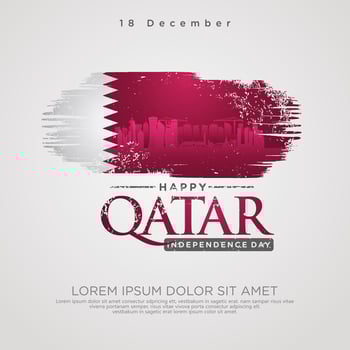 Qatar independence day greeting card vector