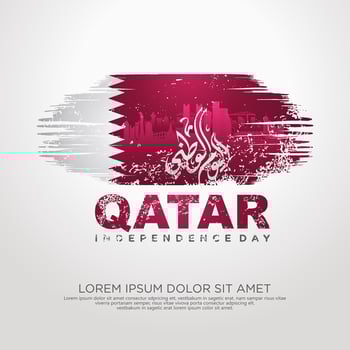 Qatar independence day greeting card vector