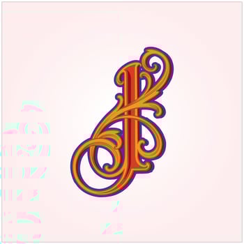 Elegant vintage letter I monogram emblem flourish vector illustrations for your work logo, merchandise t-shirt, stickers and label designs, poster, greeting cards advertising business company