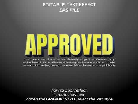 appoved 3D editable text effect, text style vector template