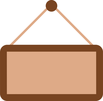 Brown hang sign board icon png