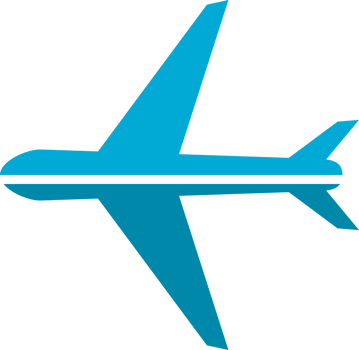 blue airplane symbol icon png