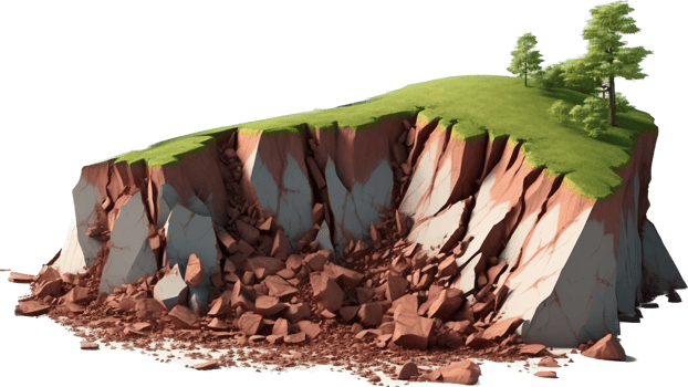 Landslide png with AI generated.