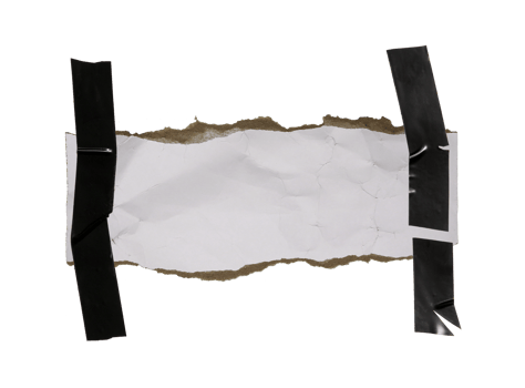 a sheet of paper torn to pieces on transparent background png file