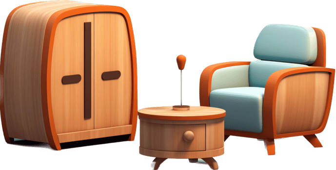 Furniture png with AI generated.