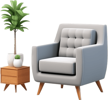 Furniture png with AI generated.