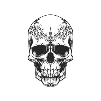 skull on black vector design