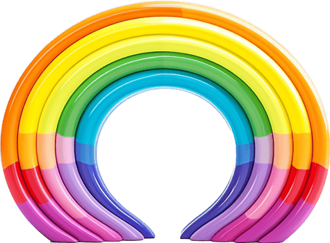 Rainbow png with AI generated.