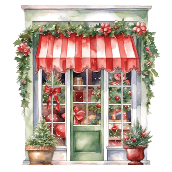 Watercolor christmas christmas window Sublimation. ai generated png