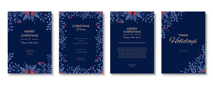 Merry Christmas and Happy New Year. Greeting card or poster template design with beautiful decoration vector