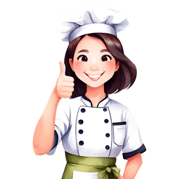 Cute Chef Girl Posing Thumb Up Gesture With Happy Expression Isolated Transparent Clipart Illustration png