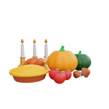 3d rendering Thanksgiving Feast png