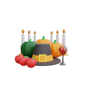 3d rendering Thanksgiving Feast png