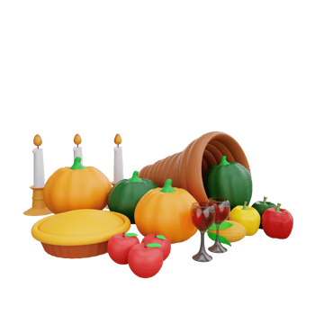 3d rendering Thanksgiving Feast png