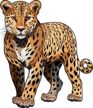 jaguar colored wild animal illustration vector