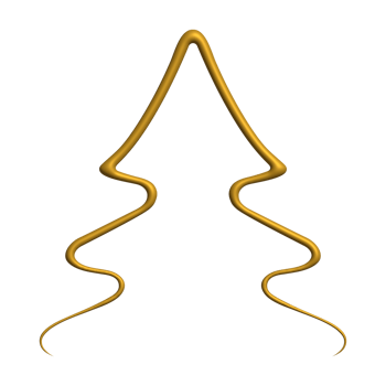 Christmas tree golden line png