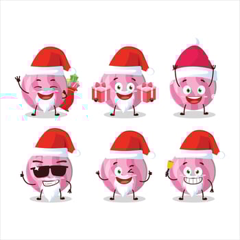 Santa Claus emoticons with pink candy cartoon character vector