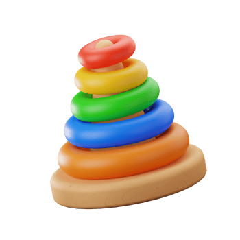 Stacking Ring Kids Education Toys 3D Illustrations png