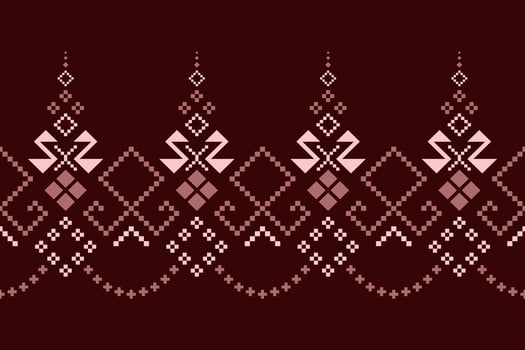 Red traditional ethnic pattern paisley flower Ikat background abstract Aztec African Indonesian Indian seamless vector
