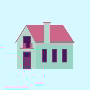 Flat Illustration Of House Exterior vector