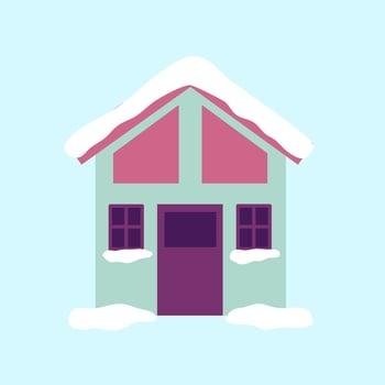 Flat Illustration Of Snowy House vector