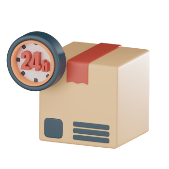 24 hours delivery icon fast and reliable shipping solutions 3D render. png