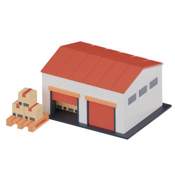Warehouse logistics icon 3D render png