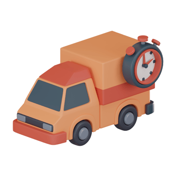 Express time delivery car logistics icon 3D render png