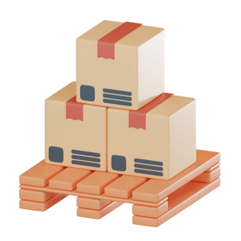 Pallet box logistics icon 3D render png